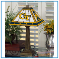 Georgia Tech Yellow Jackets - Stained-Glass Mission-Style Table Lamp