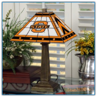 Oklahoma State Cowboys - Stained-Glass Mission-Style Table Lamp