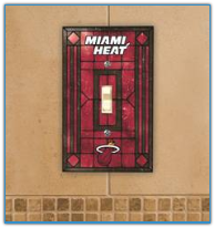 Miami Heat - Single Art Glass Light Switch Cover