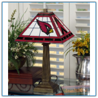 Arizona Cardinals - Stained-Glass Mission-Style Table Lamp