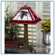 Atlanta Falcons - Stained-Glass Mission-Style Table Lamp