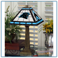Carolina Panthers - Stained-Glass Mission-Style Table Lamp