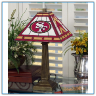 San Francisco 49ers - Stained-Glass Mission-Style Table Lamp