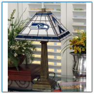 Seattle Seahawks - Stained-Glass Mission-Style Table Lamp