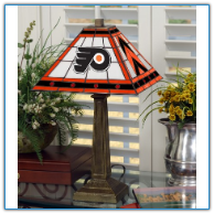 Philadelphia Flyers - Stained-Glass Mission-Style Table Lamp