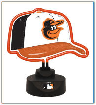 Baltimore Orioles - Neon Helmet & Cap Desk Lamp