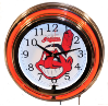 Cleveland Indians Double Neon Clock