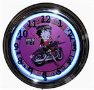 Biker Betty Neon Wall Clock