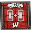 Wisconsin Badgers - Double Art Glass Light Switch Cover