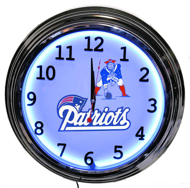 New England Patriots Double Neon Clock at