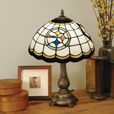 Stained Glass Style Table Lamp, Pittsburgh Steelers Table Lamps